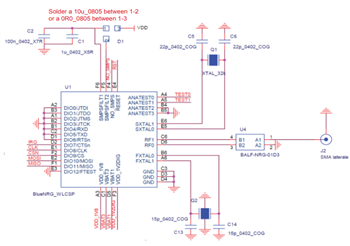 应用电路图 - STMicroelectronics BALF-NRG-0xD3 BlueNRG平衡-不平衡转换器